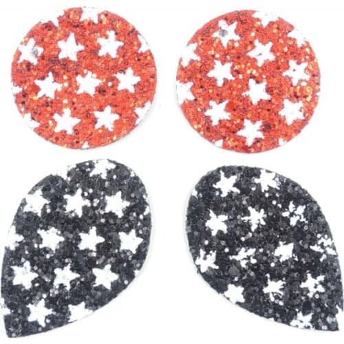 10pcs/lot 50mm round waterdrop star sequin connector for diy earrings necklace jewelry making material accessories with hole