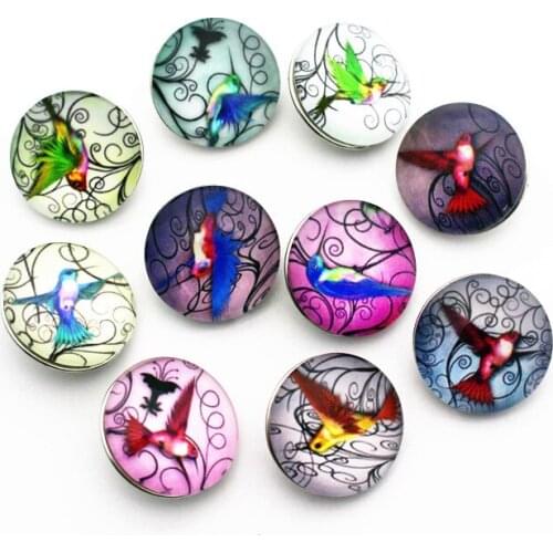 New Arrival 10pcs/lot Butterfly Snap Buttons Charms insect 18mm Glass Buttons Fit DIY Snap Bracelets&Bangle Jewelry