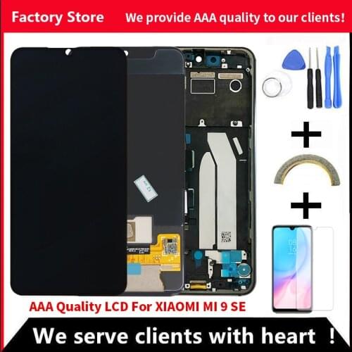 100% Original Super AMOLED For Xiaomi Mi 9 SE LCD With Frame Display Screen For Xiaomi MI 9 SE AMOLED Screen Display M1903F2G