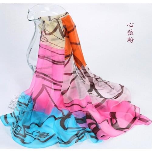 100% mulberry silk chiffon silk scarf with silk scarf