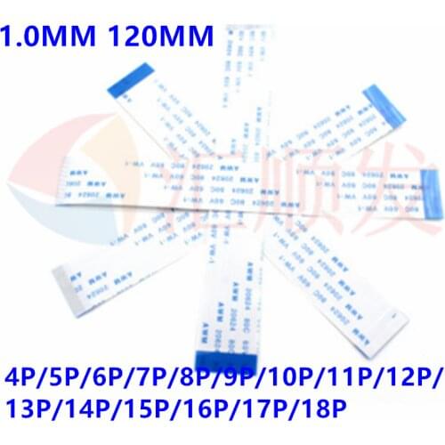 1000pcs! 1.0MM 120MM FFC/FPC flat soft line FFC connection line electronic line 12CM 4P/5P/6P/7P/8P/9P/10P/11P/12P/13P/14P/15P