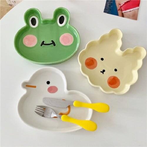 2020 Cute Cartoon Animal Plate Creative Breakfast Dessert Plate Children Dinner Plate Fruit Tableware