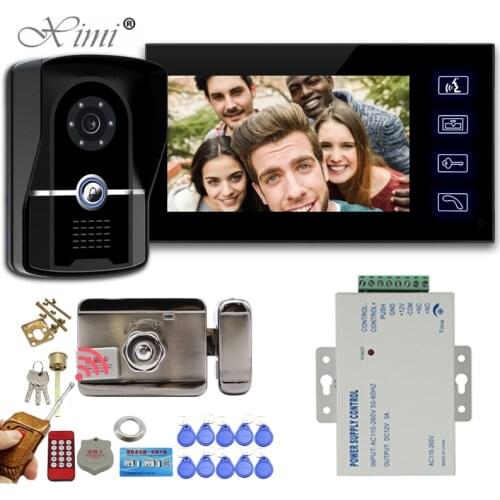 7 Inch Wired Video Doorbell Door Phone Intercom Rainproof Camera Visual Home Security System + Screen Monitors Free Shipping