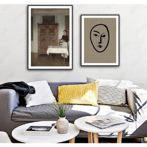 Abstract Wall Art Ancient Noble Women Statue Portrait Posters Prints Canvas Painting Living Room Bedroom Coriander Decoration