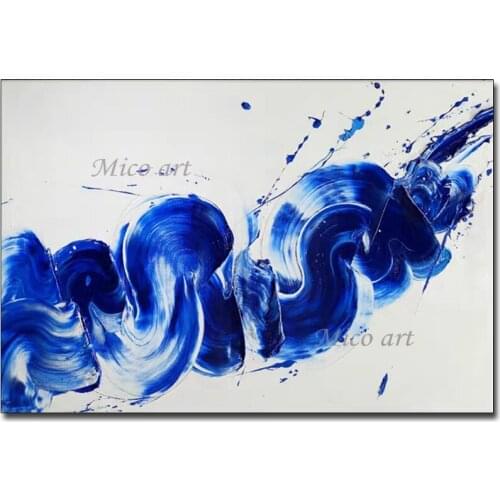 Blue Color Abstract Paintings Modern Oil Painting On Canvas Home Decoration Living Room Pictures Handpainted Picture No Framed