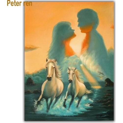 Diamond painting cross stitch Crafts artwork 5d Square\Round diamond embroidery full diamond Mosaic Home Decor Lovers and horses