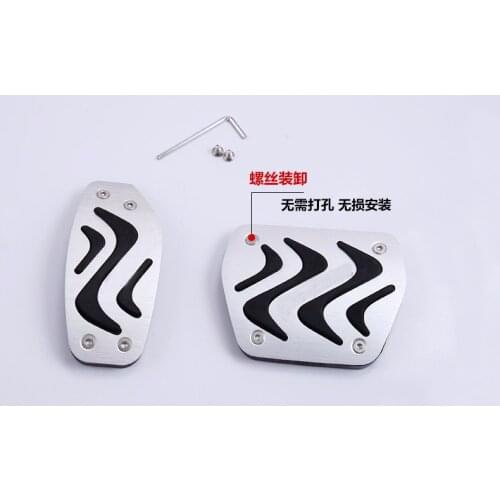 DEE Car Accessories For Nissan New Qashqai 2016 AT Sport Aluminium Accelerator Brake Foot Rest Plate Pad Cover Sticker Styling