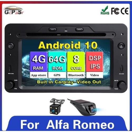 4G + 64G DSP Chip Android 10 Car DVD multimedia player for Alfa Romeo Spider Alfa Romeo 159 Brera 159 Sportwagon with Radio GPS