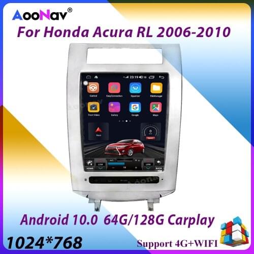 Android 10.0 128GB Car Multimedia Player For Honda Acura RL 2006 2007 2008 2009 2010 GPS Navigation Audio Stereo Touch Screen