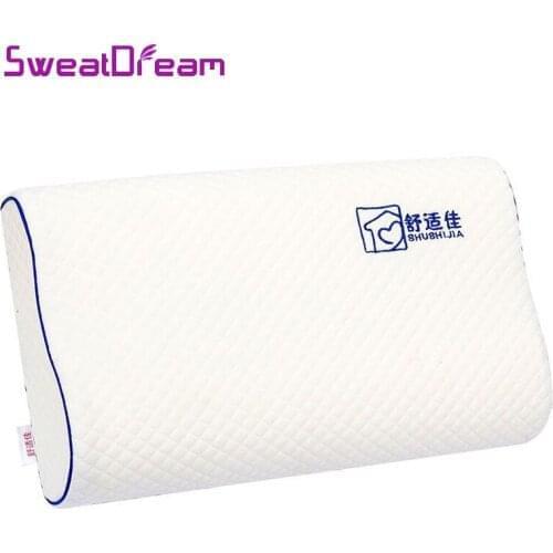 White Memory Foam Pillows Orthopedic Cervical Neck Pillow for Sleeping Anti-mite Slow Rebound Pillow Bed with Pillowcase 50x30cm