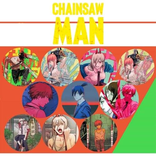 Chainsaw Man Cosplay Badges Anime Denji Makima Aki Hayakawa Power Pins Kawaii Brooches Collections
