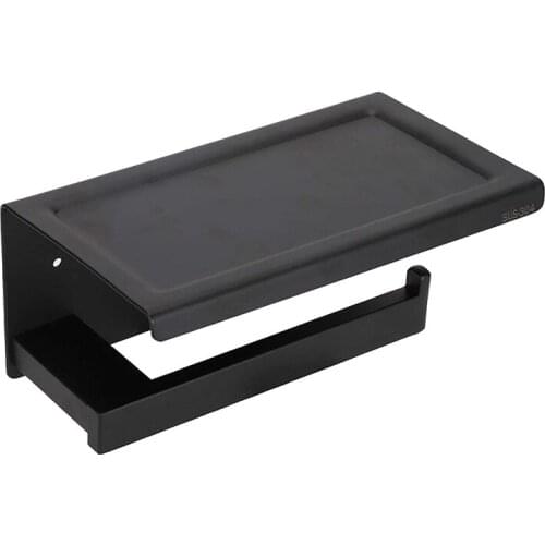 Toilet Paper Holder Stainless Steel Paper Holder Mobile Phone Tissue Holder Square Shelf Bathroom Accessories