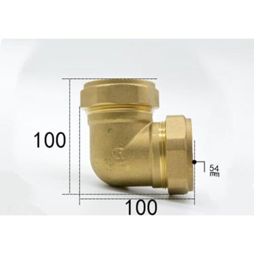 Fit Tube OD 54mm Brass Compression Fitting Union Elbow Connector Water Gas Fuel
