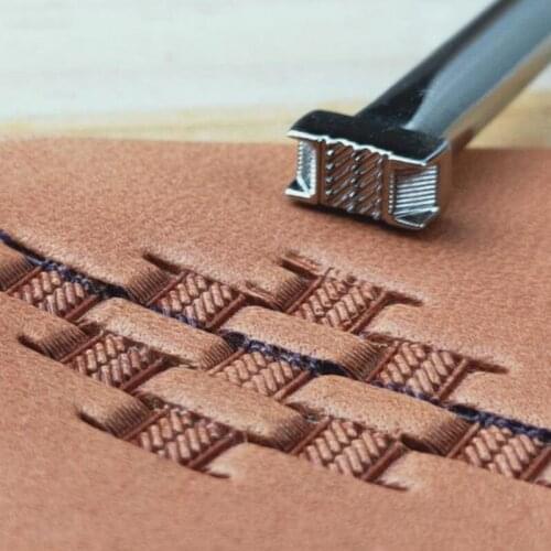 Leather Carving Tool DIY Hand made Steel Matt woven Printing tool emboss stamp