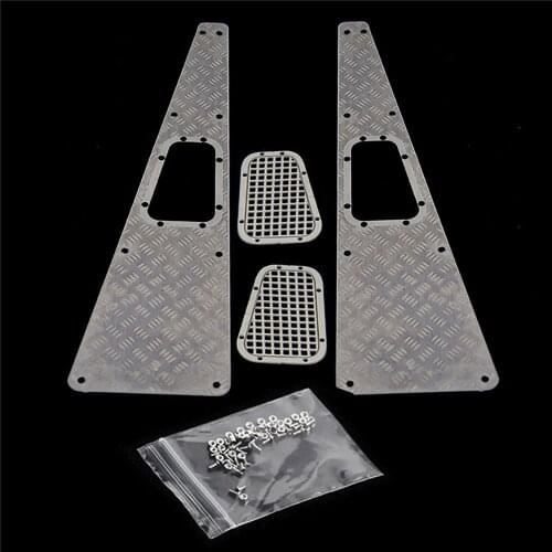 Stainless Steel Hood Skid Plate Set for Traxxas TRX4 Land Rover Defender W016 RC Model Car Upgrade Parts