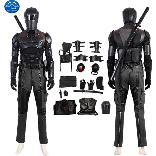 G I Joe Retaliation Snake Eyes Cosplay Costume Halloween Fancy Adult Men Costume Custom Made Outfit Warriors Suit