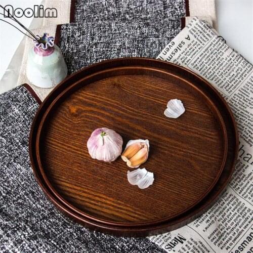 Creative Simple Handmade Wooden Tea Tray Japanese Style Restaurant Plate Drinkware Holder Teahouse Tabletop Ornaments