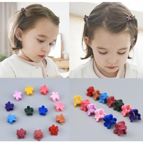 10 pcs New Fashion Baby Girls Small Hair Claw Cute Candy Color flower Hair Jaw Clip Children Hairpin Hair Accessories Wholesale