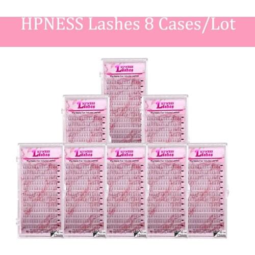 Volume Fans Eyelashes Extension Long Stem Wide Makeup Silk Premium Natural Individual Russian Volume Pre-made Lashes C/D 8 Trays