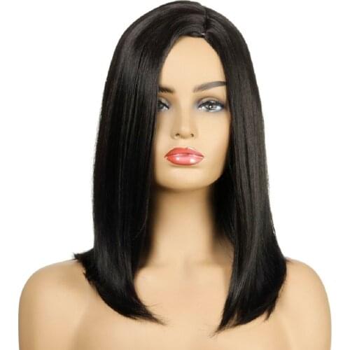 Straight Wig Black Wig for White/Black Women Hair Wigs Heat Resistant Synthetic Wig Natural Fake Hair Romance Style