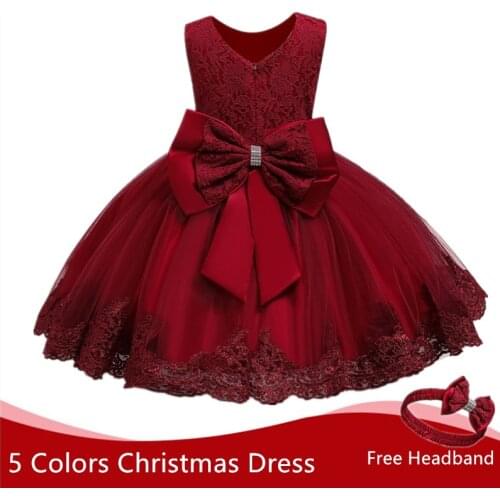 Toddler Girl Dress Christmas Dress For Girl Red Tutu Dress Baby Girl 1 Year Birthday Dress Toddler Christening Gown Girl Dresses