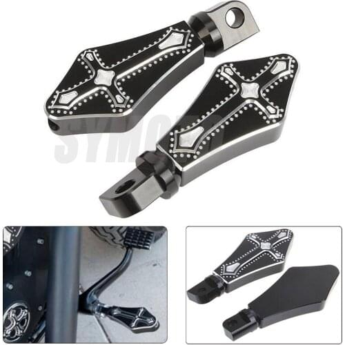 Cross style CNC Motorcycle Foot Peg Footrest For Harley Sportster XL 1200 883 N XL883 XL1200 Touring Softails Dyna Electra Stree