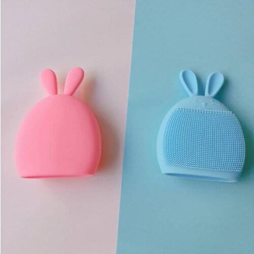 1 Pcs Silicone Facial Cleansing Brush Cute Rabbit Facial Cleansing Brush Multifunctional Manual Massage Facial Cleansing