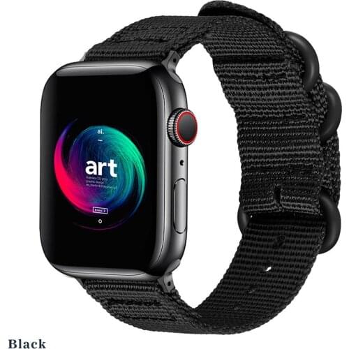 Sport Loop strap for Apple watch band 42mm 38mm 44mm 40mm Nylon correa iwatch 4 3 2 bracelet Apple watch 4 5 accessories black