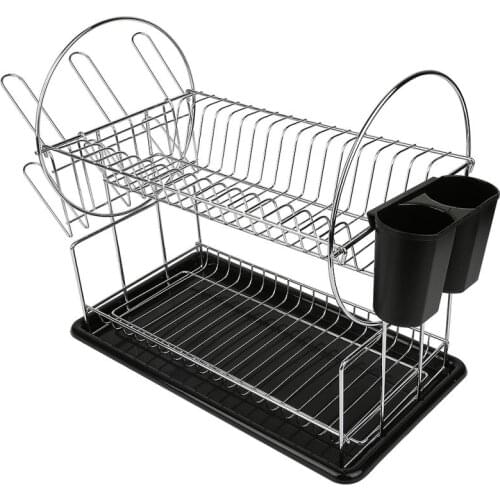In Stock Stainless Steel Dish Rack Kitchen Organizer Storage Drainer Drying Plate Shelf Sink Knife Fork Container Accessorie HWC