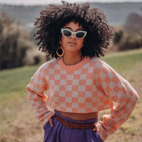 Long Sleeve Top Sweaters Pull Femme Blusas Ropa Mujer Pullovers Knitted Sweater Inverno Punk Clothes Pink Vintage Jumper Women