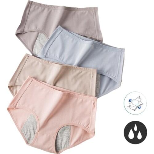 3Pcs/set Leak-proof Menstrual Panties Women Widen Physiological Pants Womens Period Soft Cotton Ladies Waterproof Underwear XXL