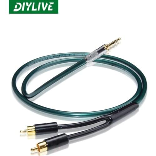 Hi-Fi 3.5mm to 2RCA Y separator stereo audio cable HiFi connects the phone MP3 CD PC to the amplifier cable 3m 3.5m 5m