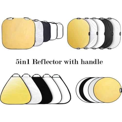 Selens 60/80/110cm 5 In 1 Reflector Photography Collapsible Light Reflector Spotlight Reflector for Photography Flash Reflector