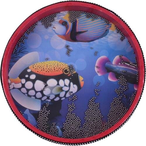 8/10inch Hand Drum Solid Wooden Ocean Drum Sea Wave Drum Frame Drum Gentle Sea Wave Sound Musical Toy Three Types