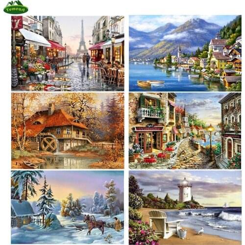 Diamond Embroidery Natural Landscape Crystal Diamond Painting Full Square Cross Stitch Diamond Mosaic Kit Home Decoration