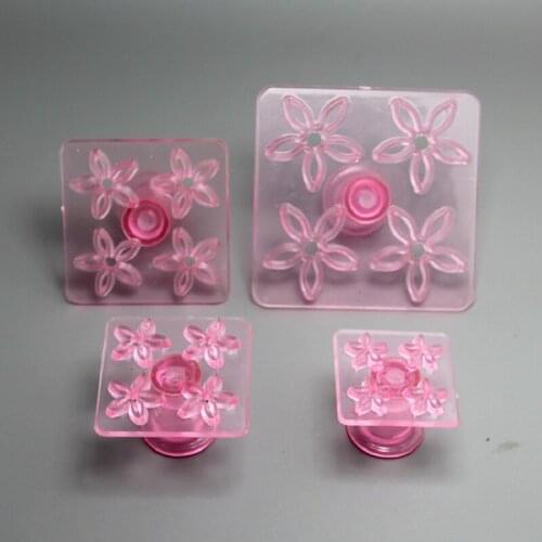 Free Shipping High Quality Plastic 5petals Daisy Impressing Embosser Cake Decorating Molds Set