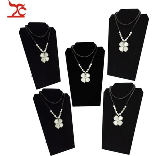 Wholesale Large Black Velvet Pendant Chain Jewelry Display Organizer Rack Necklace Easel Showcase Necklace Storage Collar Stand