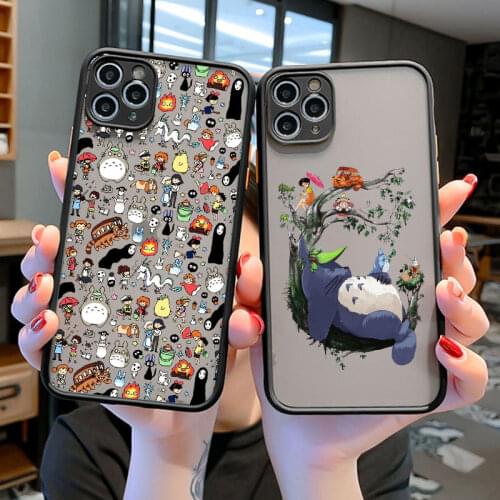 Japan anime Totoro Spirited Away Phone Case For iPhone 12 11 Pro MAX XS MAX XR 8 7 Plus SE 2020 6 6s Cute Silicone Back Cover