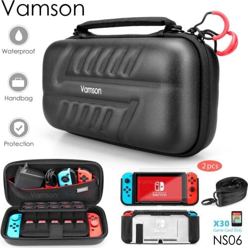 Vamson Waterproof Travel Carrying Bag for Switch Case shell Blade TPU Grip Protective Cover for Nintendo Switch Accessories NS06