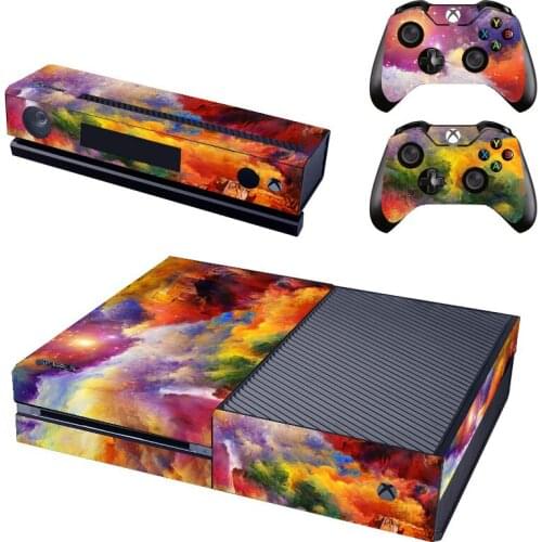 Skin Sticker Cover For Microsoft X Box one Console with 2 Controllers Decal For Gamepad