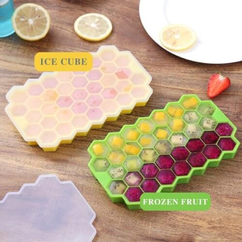 Ice Cube Tray Honeycomb Ice Cube Mold Food Grade Flexible Silicone Ice Molds For Whiskey Cocktail Ice Cream Party