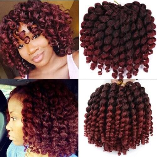 Hair Nest Jumpy Wand Curl Crochet Braiding Hair Crochet Hair Jamaican Bounce Ombre Crochet Hair Extensions For Womem