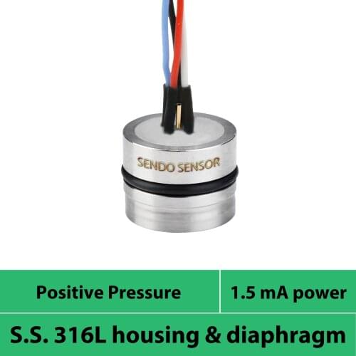 Isolated pressure sensor cell, 1.5mA supply, vented gauge 25bar, 16bar, 10bar, 6 bar, 1bar, 0.35bar, 0.1bar, relative type 10kpa