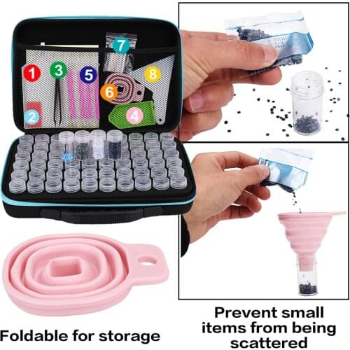 15/30/60/120 Bottles Diamond Painting Storage Box 5D Bead Embroidery Carry Case Tools Rhinestone Container Accessories Bag