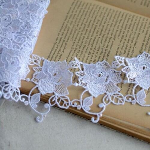 1 Meter 6cm Width White Pink Beige Polyester Lace Trim DIY Sewing Lace Fabric for Clothes Home Textiles Apparel Acceesories