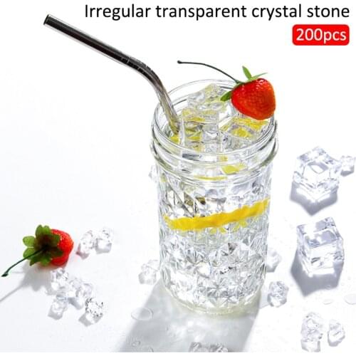 200pcs DIY Fake Crushed Ice Rocks Cubes Acrylic Irregular Transparent Crystal Stone For Vase Fillers Decorations