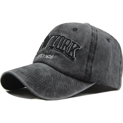 2020 Fashion washed retro cotton letter NEW YORK embroidery baseball cap women and men outdoor sports casual shade snapback hat