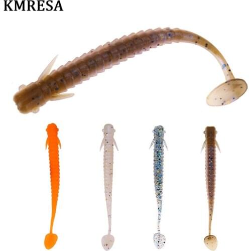 KMRESA 8pcs / lot attractive soft lures 75mm / 2g Pesca Artificial Loach T Tail Swimbait Worm Lures Fishing Tackle