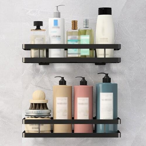 Bathroom Wall Mount Shelf Bathroom Storage Holder Bath Shower Shelf Black Bath Shampoo Holder Basket Holder Corner shelf