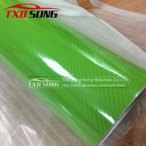 New Arrival bright 5d Green Carbon Fiber Vinyl film Colored Glossy Carbon Fiber Vinyl Film Auto Wrapping Vinyl Wrap Foil